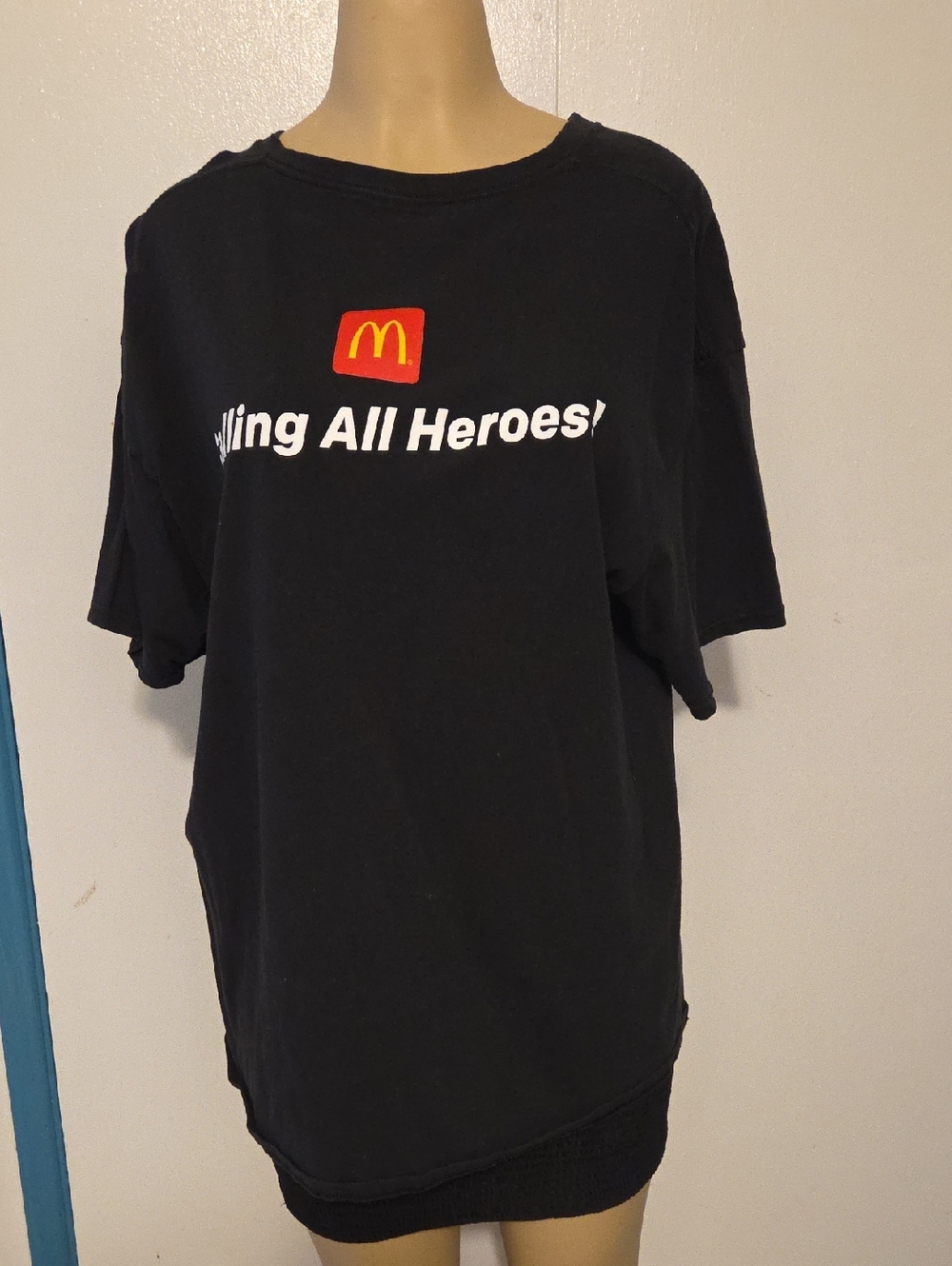 McDonald's Black Tee with Red & Yellow Logo & White Text official crew uniform